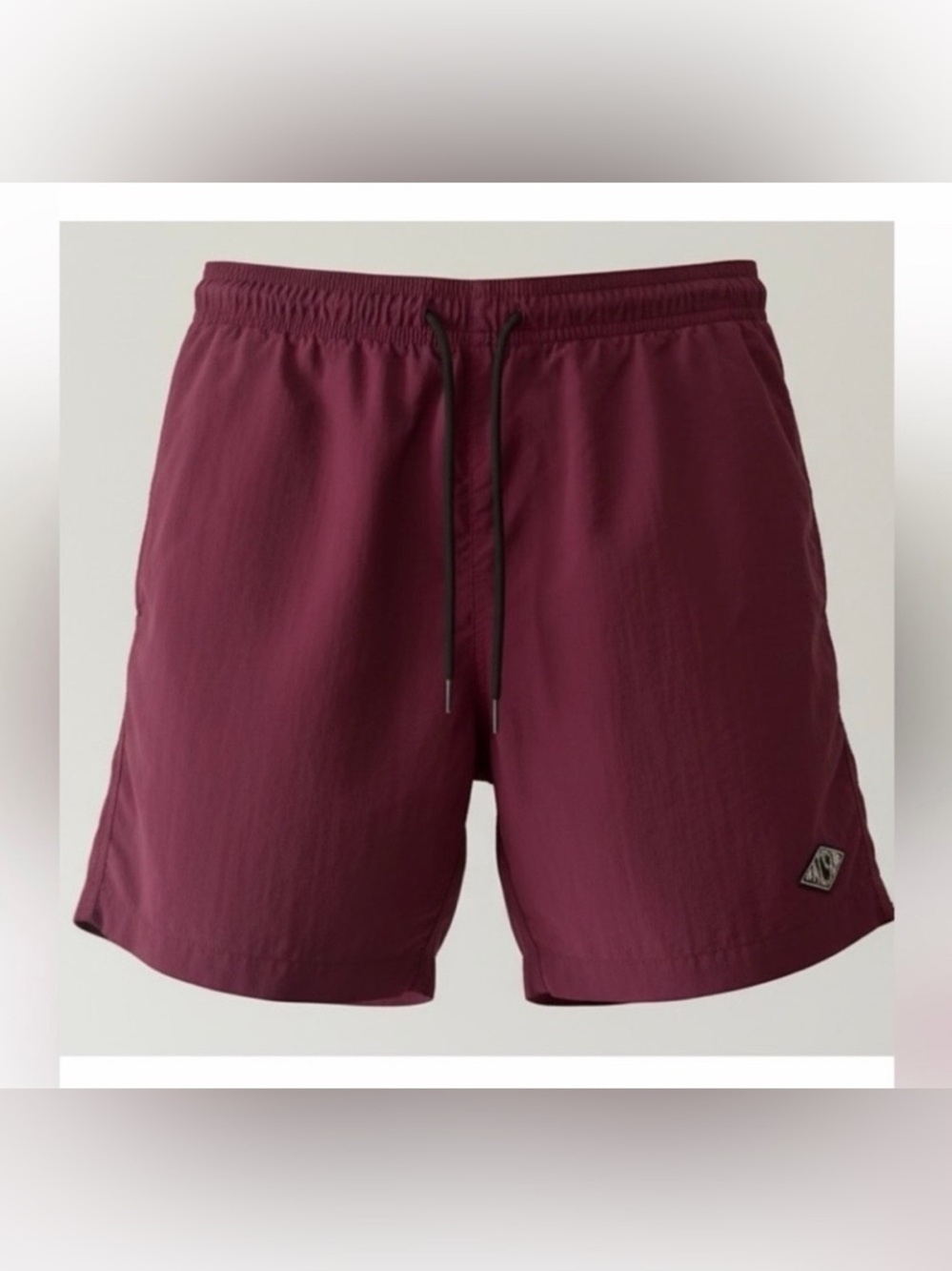 Men’s Maroon Swim Trunks Mesh Lined Drawstring Shorts Size S PacSun EUC